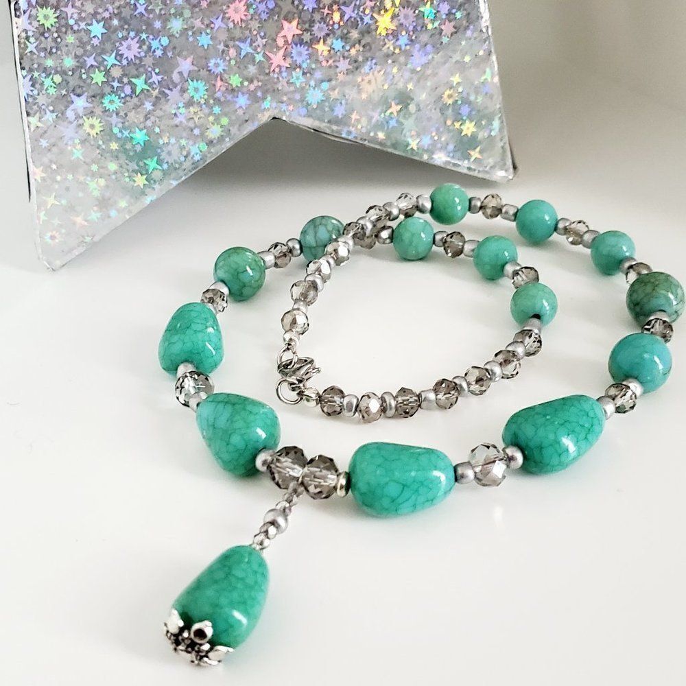 Turquoise color necklace (NEW) - Picture 2 of 4